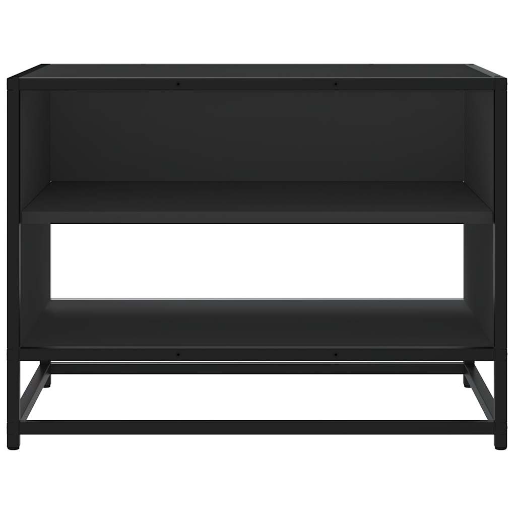 Meuble TV noir 61x40x46 cm bois d'ingénierie et métal - XIOS