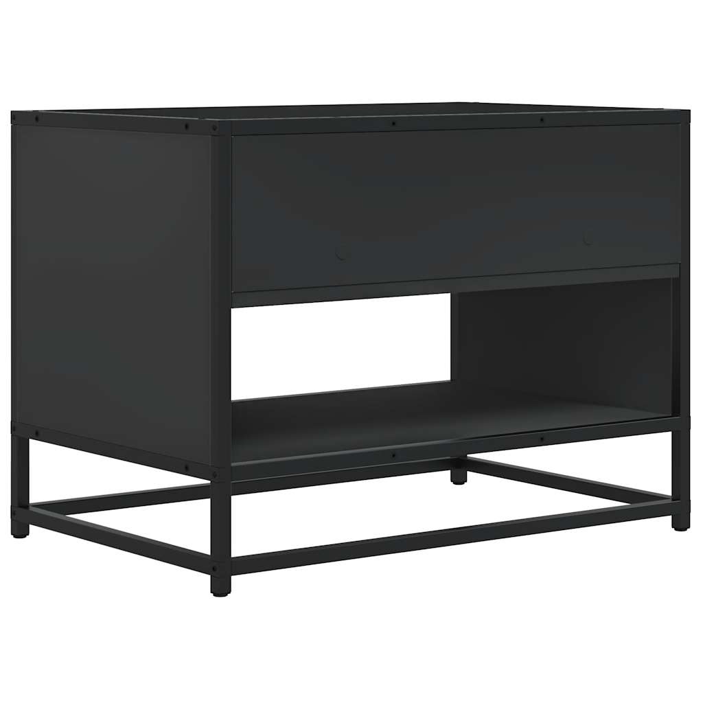 Meuble TV noir 61x40x46 cm bois d'ingénierie et métal - XIOS