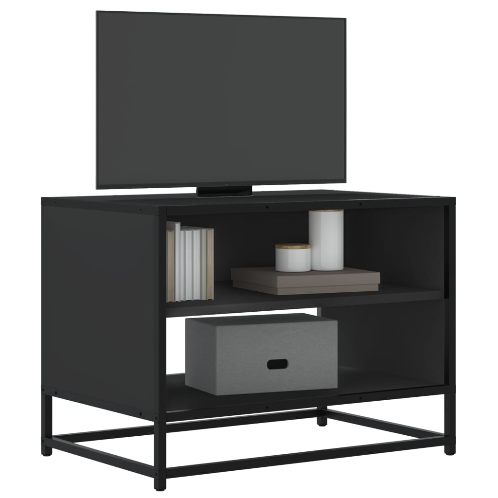 Meuble TV noir 61x40x46 cm bois d'ingénierie et métal - XIOS