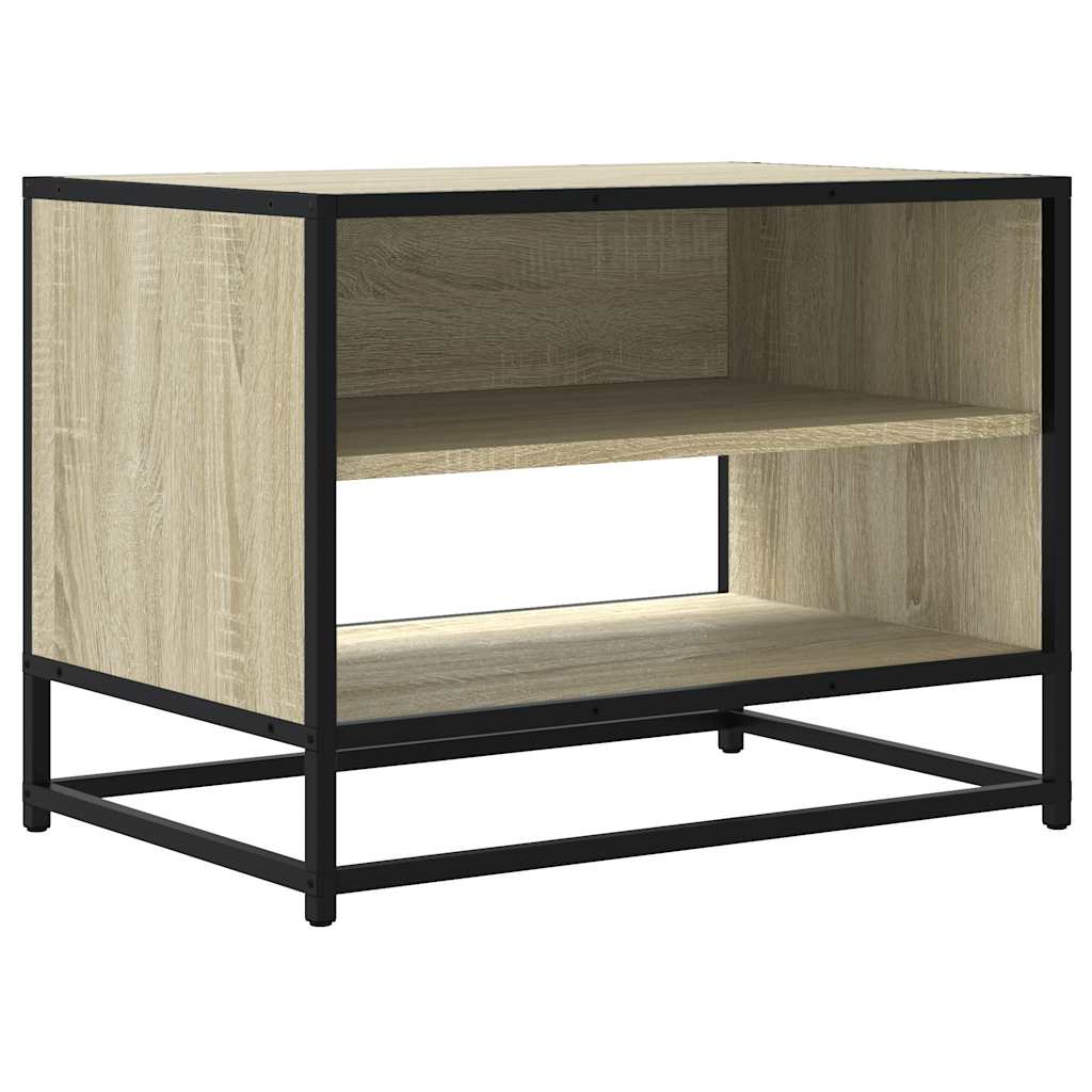 Meuble TV chêne sonoma 61x40x46 cm bois d'ingénierie et métal - XIOS