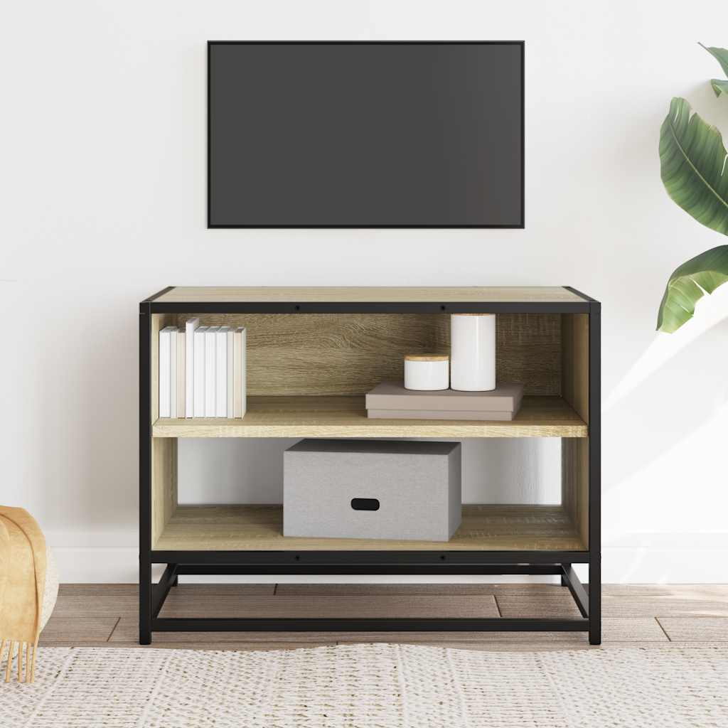 Meuble TV chêne sonoma 61x40x46 cm bois d'ingénierie et métal - XIOS