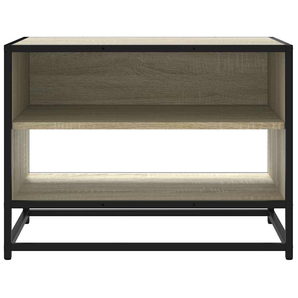 Meuble TV chêne sonoma 61x40x46 cm bois d'ingénierie et métal - XIOS