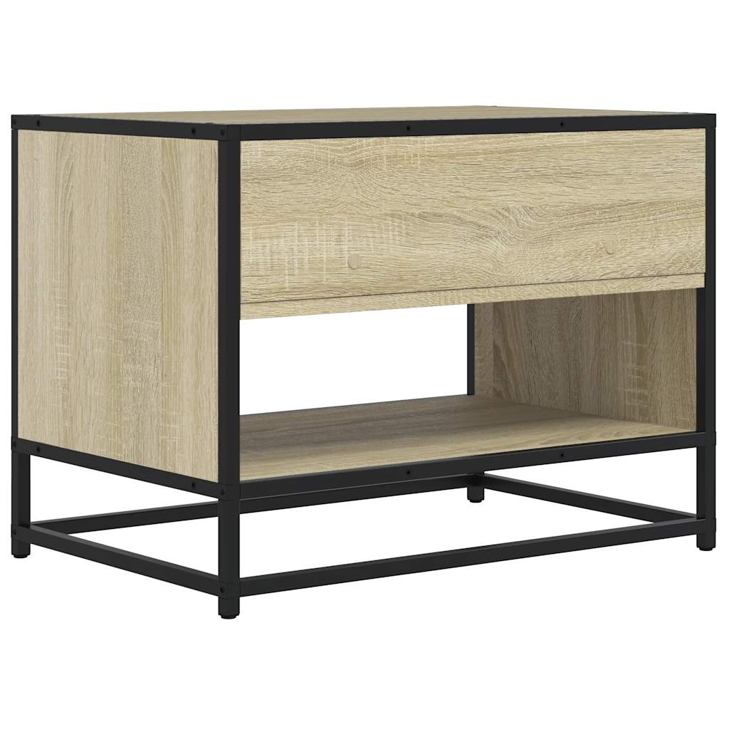 Meuble TV chêne sonoma 61x40x46 cm bois d'ingénierie et métal - XIOS