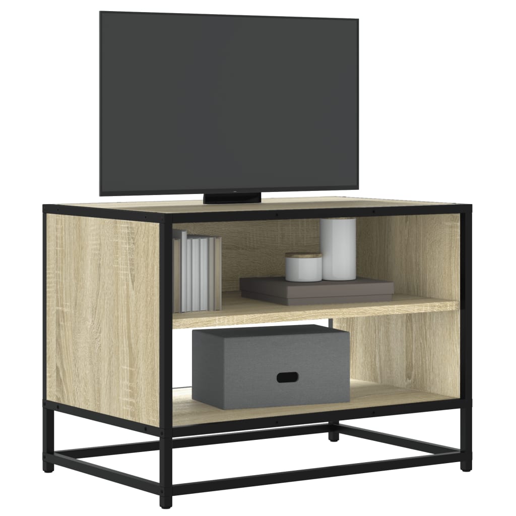 Meuble TV chêne sonoma 61x40x46 cm bois d'ingénierie et métal - XIOS