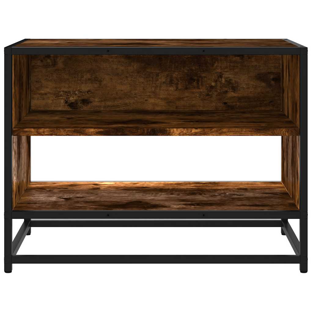 Meuble TV chêne fumé 61x40x46 cm bois d'ingénierie et métal - XIOS