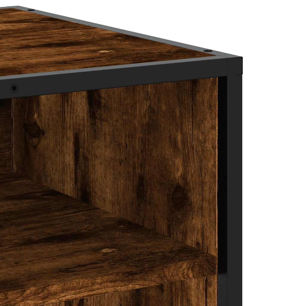 Meuble TV chêne fumé 61x40x46 cm bois d'ingénierie et métal - XIOS