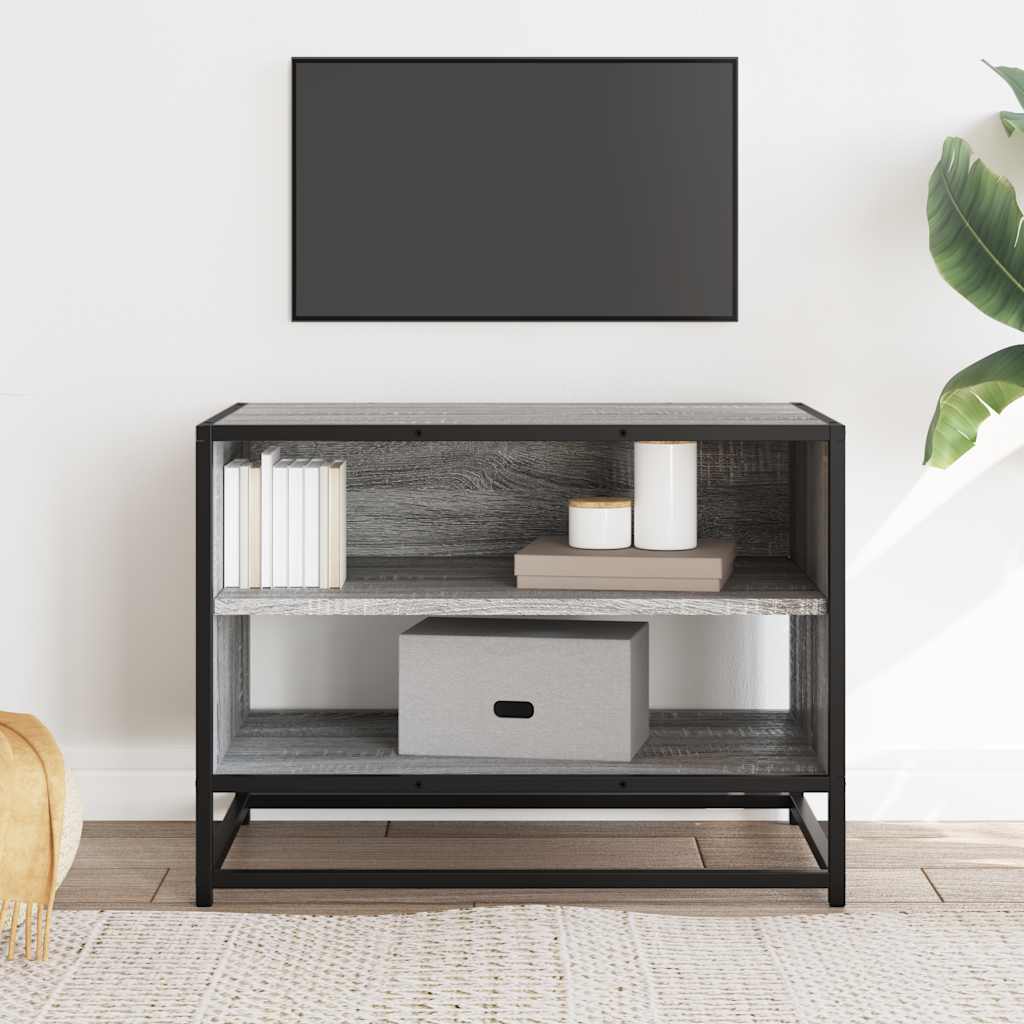 Meuble TV sonoma gris 61x40x46 cm bois d'ingénierie et métal - XIOS
