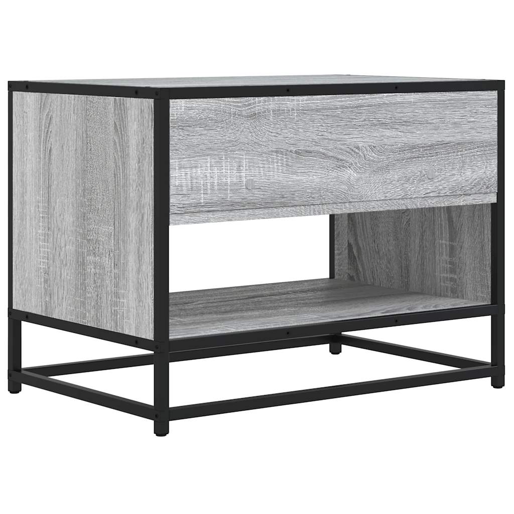 Meuble TV sonoma gris 61x40x46 cm bois d'ingénierie et métal - XIOS