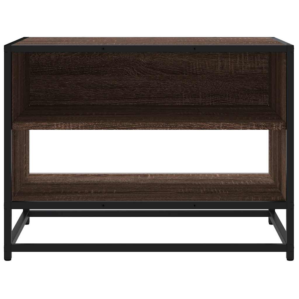 Meuble TV chêne marron 61x40x46 cm bois d'ingénierie et métal - XIOS
