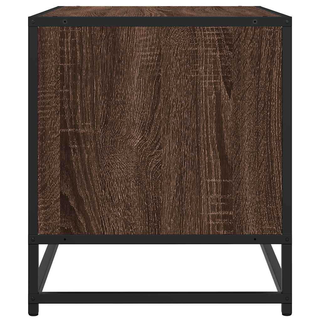 Meuble TV chêne marron 61x40x46 cm bois d'ingénierie et métal - XIOS