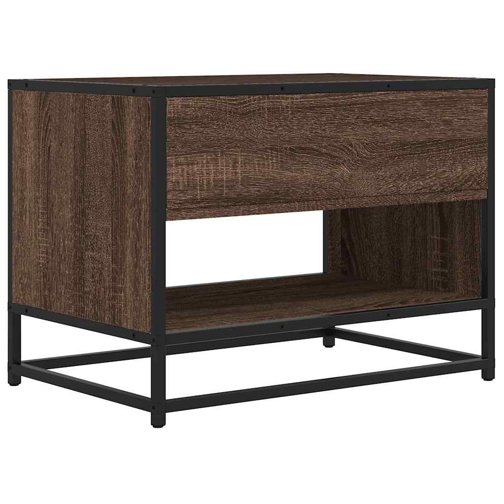 Meuble TV chêne marron 61x40x46 cm bois d'ingénierie et métal - XIOS