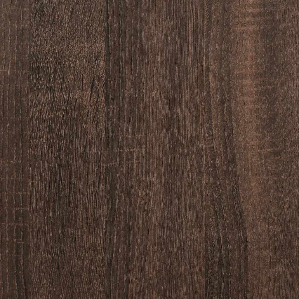 Meuble TV chêne marron 61x40x46 cm bois d'ingénierie et métal - XIOS