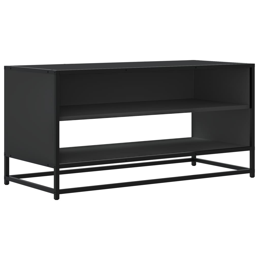 Meuble TV noir 91x40x46 cm bois d'ingénierie et métal - XIOS