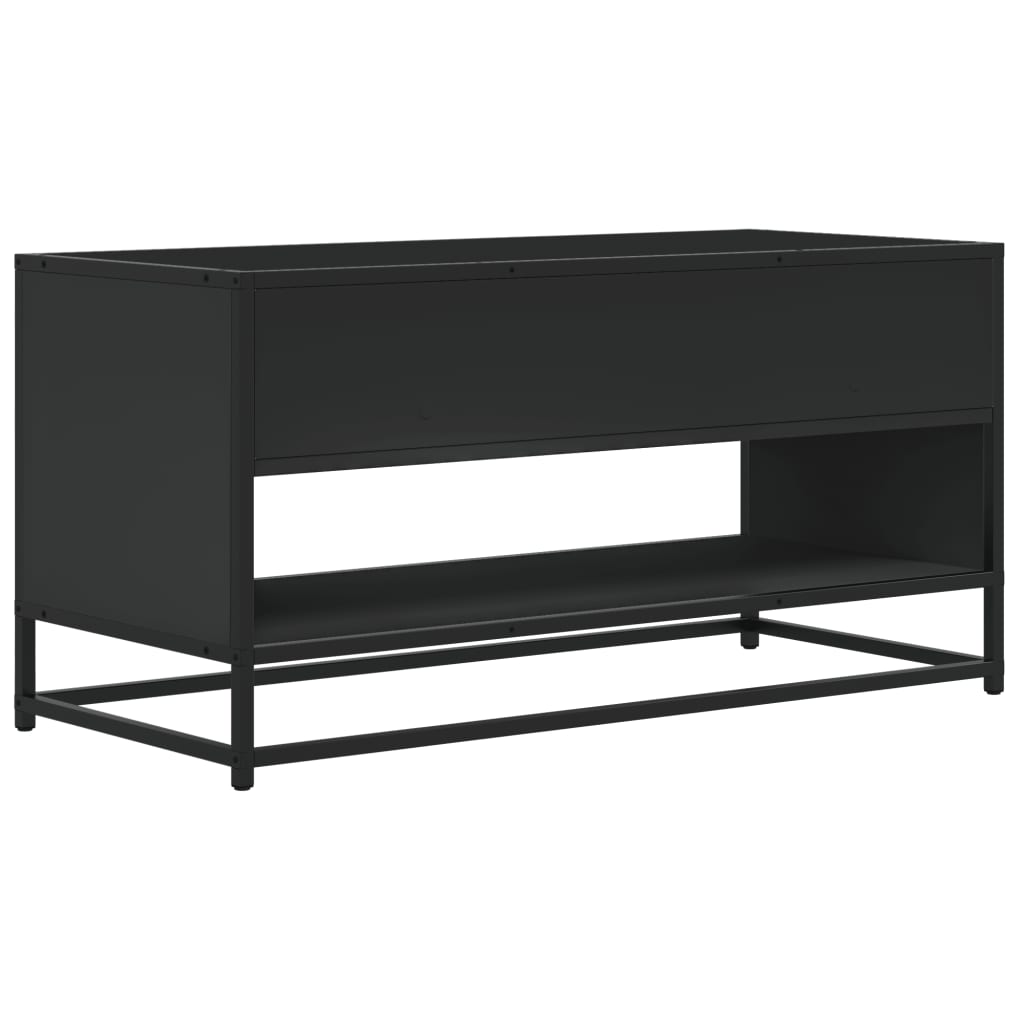 Meuble TV noir 91x40x46 cm bois d'ingénierie et métal - XIOS