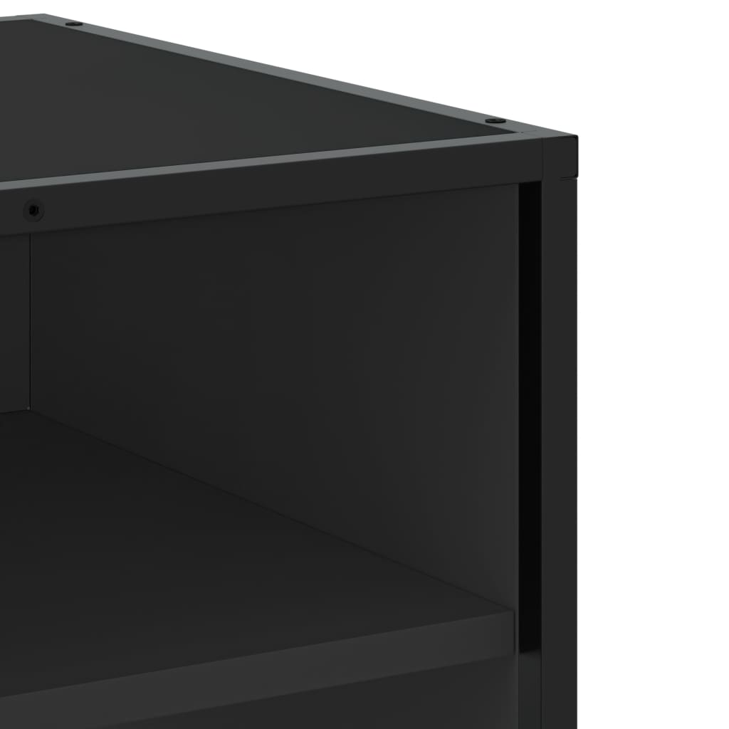 Meuble TV noir 91x40x46 cm bois d'ingénierie et métal - XIOS