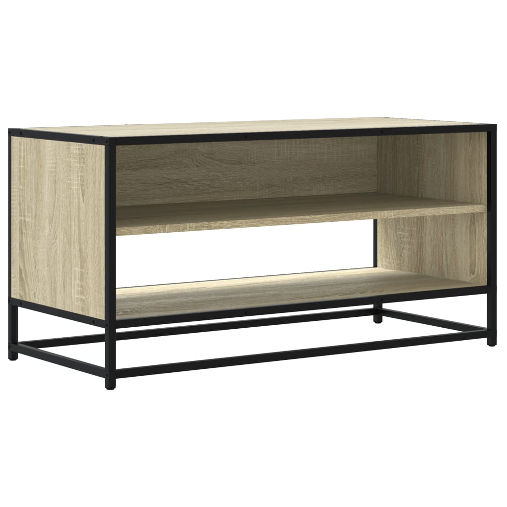 Meuble TV chêne sonoma 91x40x46 cm bois d'ingénierie et métal - XIOS