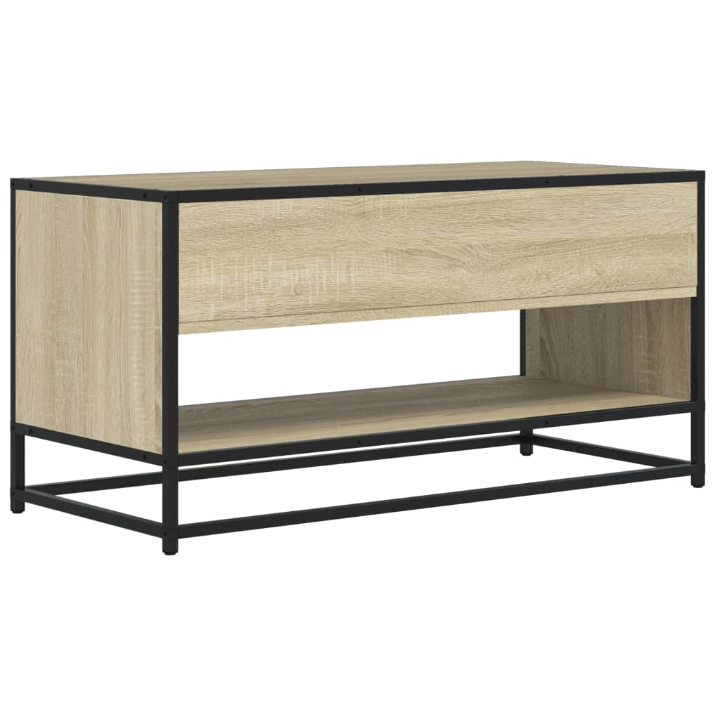 Meuble TV chêne sonoma 91x40x46 cm bois d'ingénierie et métal - XIOS