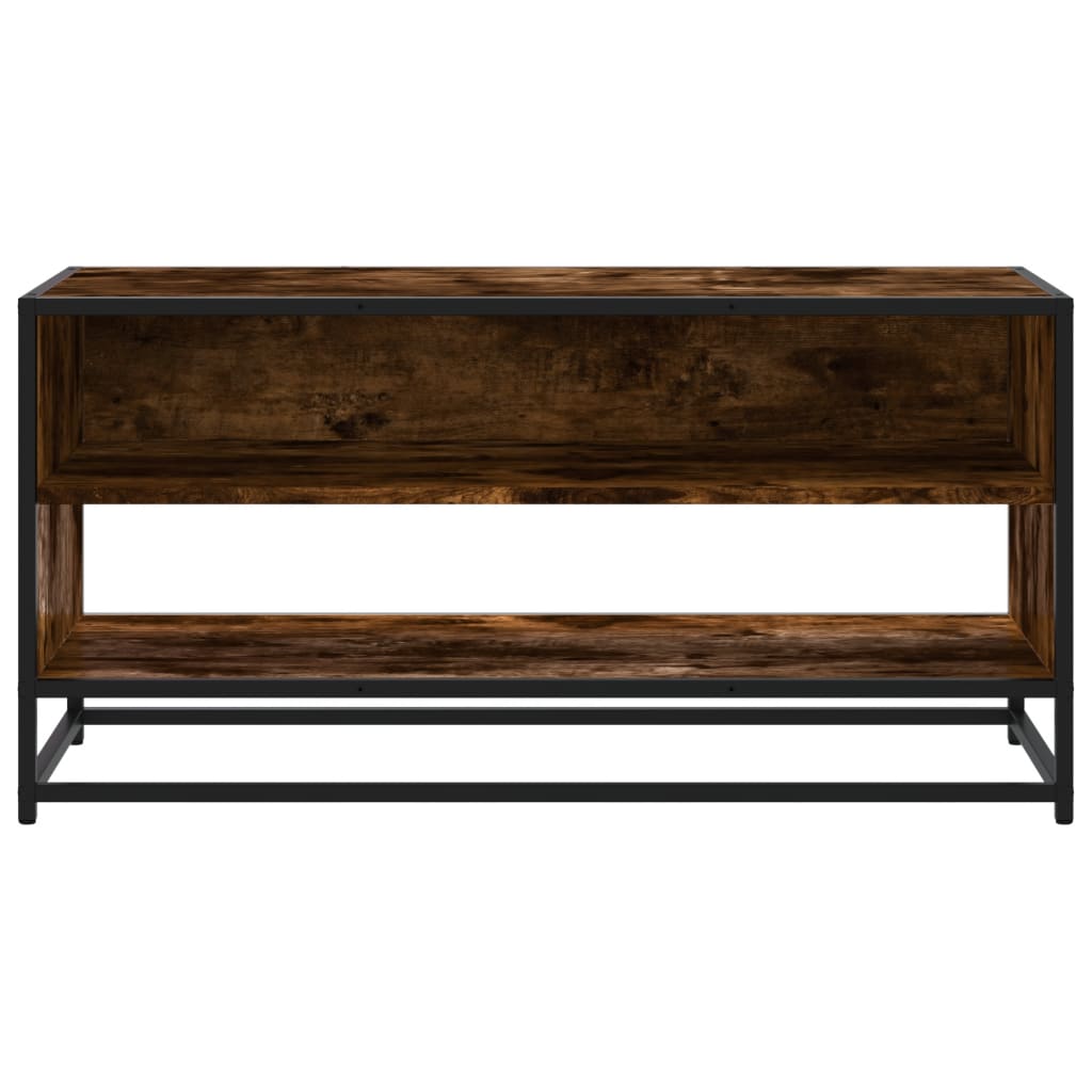 Meuble TV chêne fumé 91x40x46 cm bois d'ingénierie et métal - XIOS