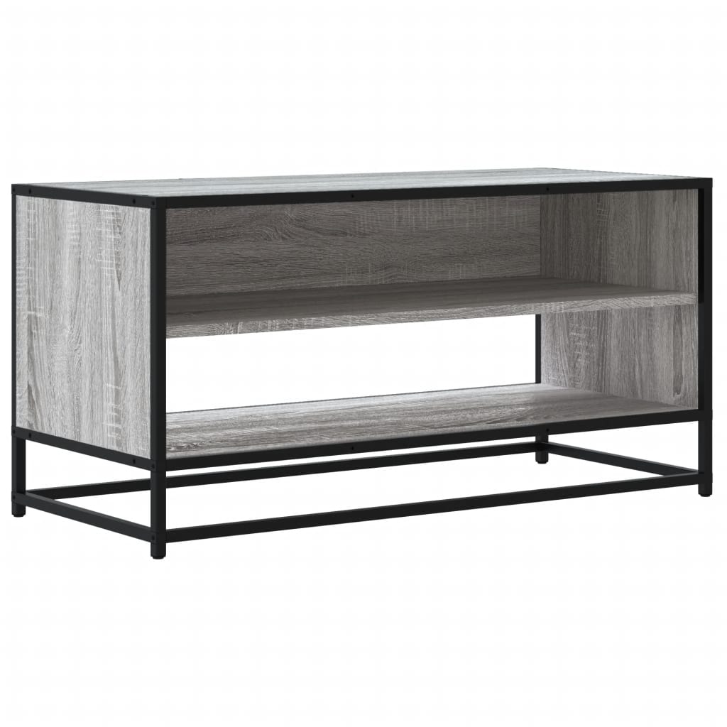 Meuble TV sonoma gris 91x40x46 cm bois d'ingénierie et métal - XIOS