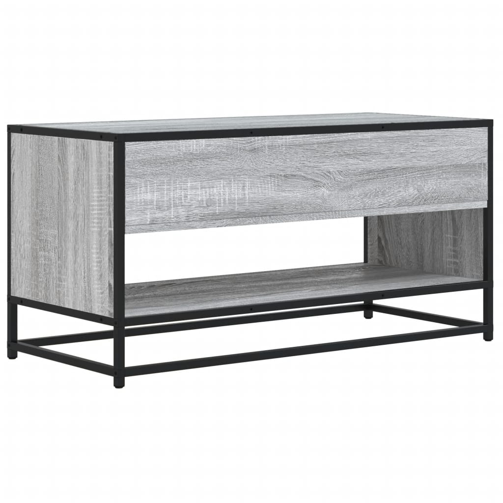 Meuble TV sonoma gris 91x40x46 cm bois d'ingénierie et métal - XIOS