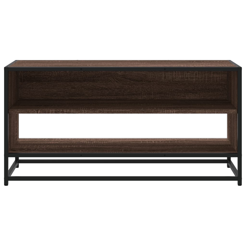 Meuble TV chêne marron 91x40x46 cm bois d'ingénierie et métal - XIOS