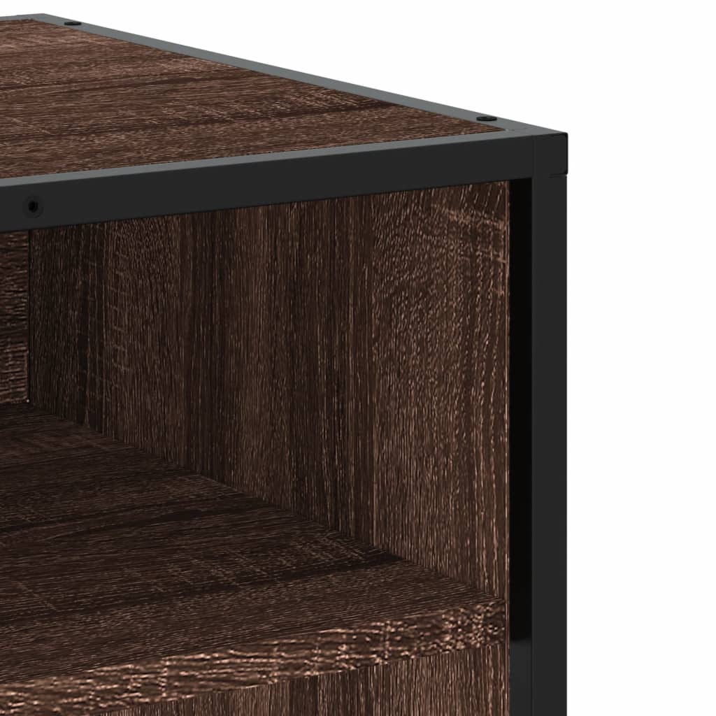 Meuble TV chêne marron 91x40x46 cm bois d'ingénierie et métal - XIOS