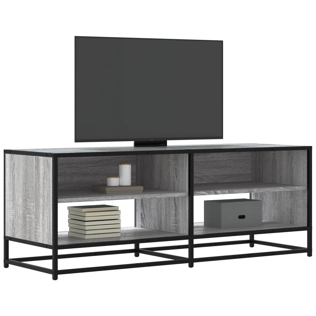 Meuble TV sonoma gris 120,5x40x46 cm bois d'ingénierie et métal - XIOS