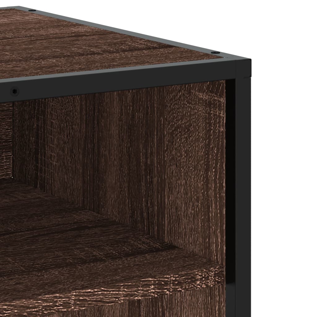 Meuble TV chêne marron 120,5x40x46cm bois d'ingénierie et métal - XIOS