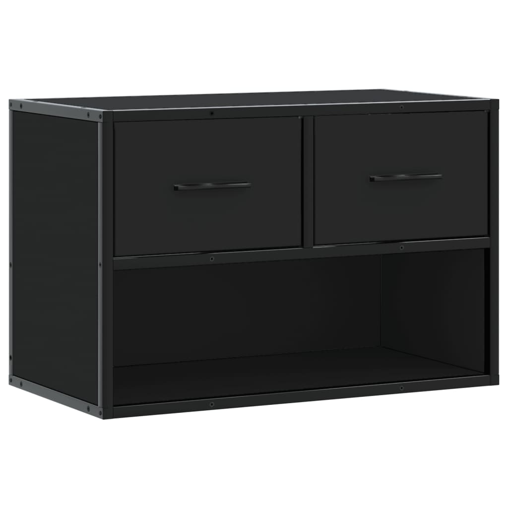 Meuble TV noir 60x31x39,5 cm bois d'ingénierie et métal - XIOS