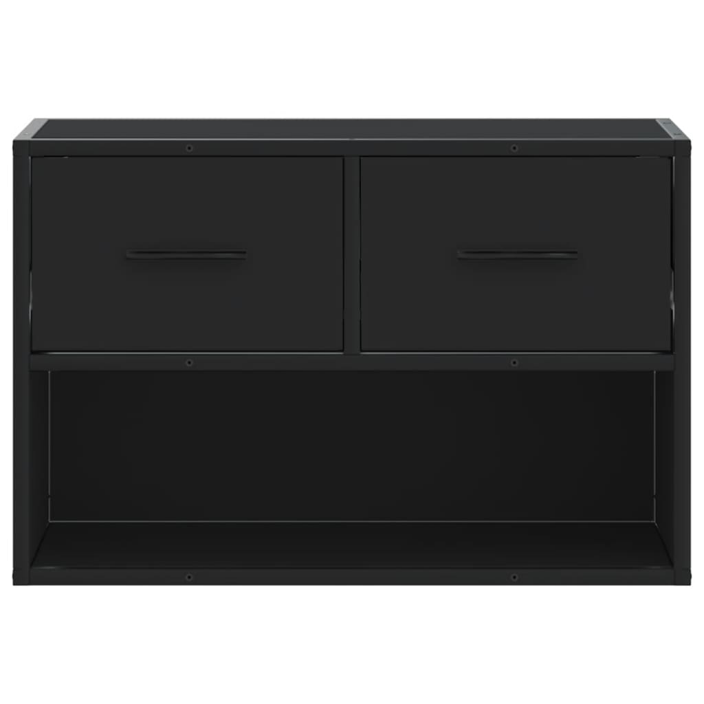 Meuble TV noir 60x31x39,5 cm bois d'ingénierie et métal - XIOS