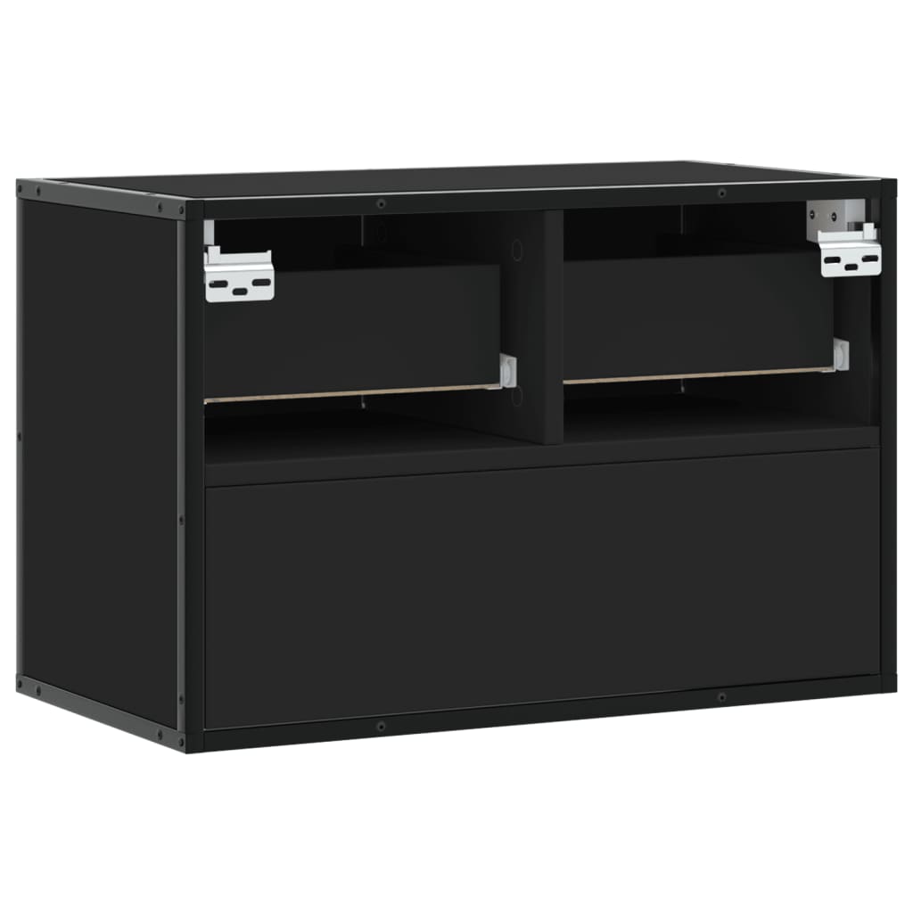 Meuble TV noir 60x31x39,5 cm bois d'ingénierie et métal - XIOS