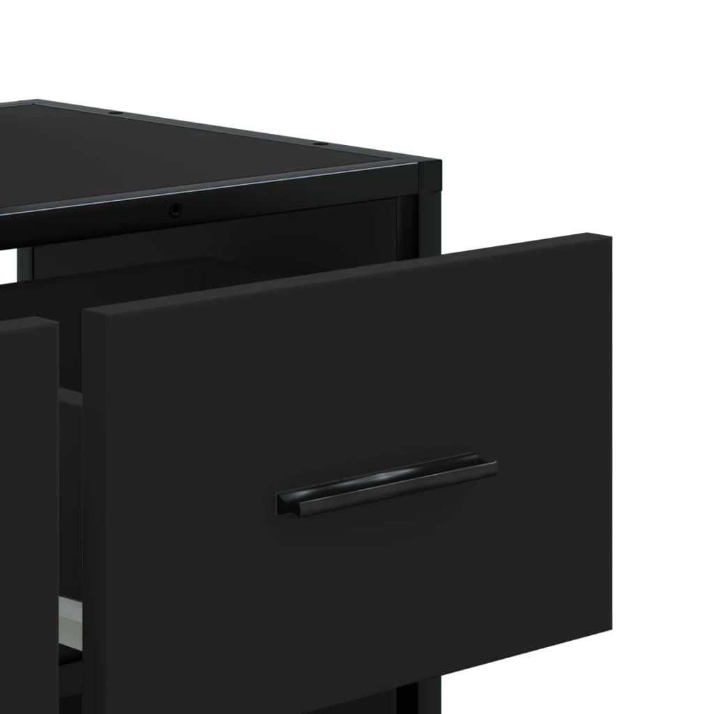 Meuble TV noir 60x31x39,5 cm bois d'ingénierie et métal - XIOS