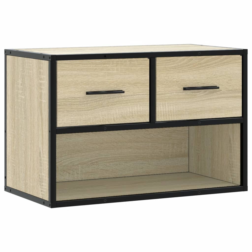 Meuble TV chêne sonoma 60x31x39,5 cm bois d'ingénierie et métal - XIOS