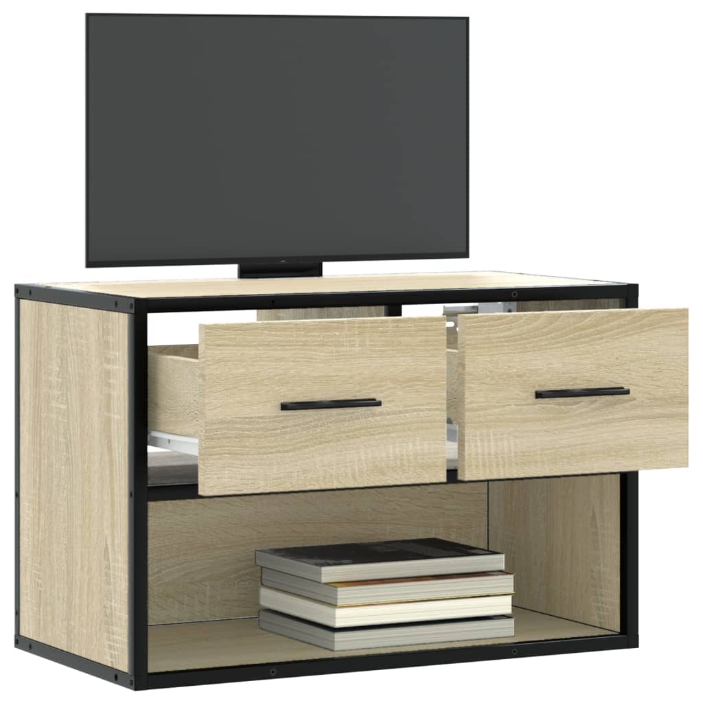 Meuble TV chêne sonoma 60x31x39,5 cm bois d'ingénierie et métal - XIOS