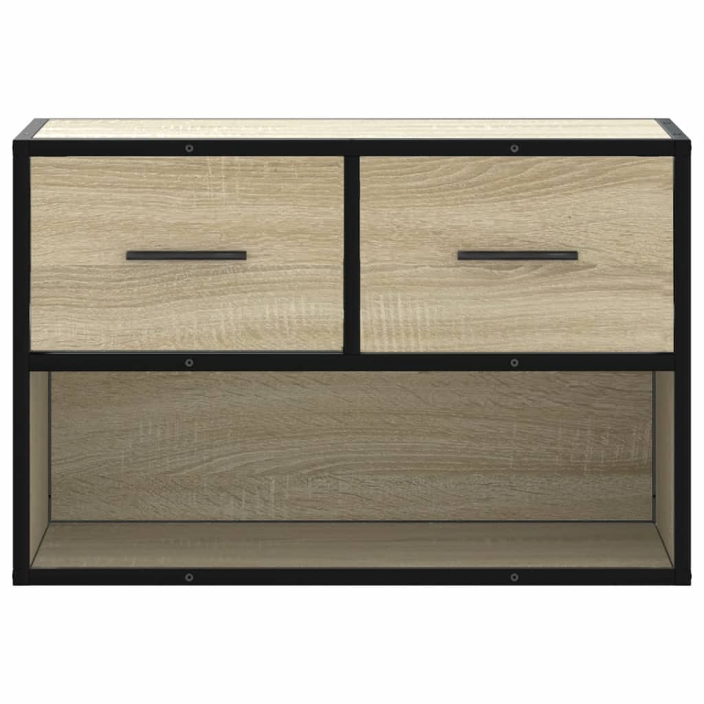 Meuble TV chêne sonoma 60x31x39,5 cm bois d'ingénierie et métal - XIOS