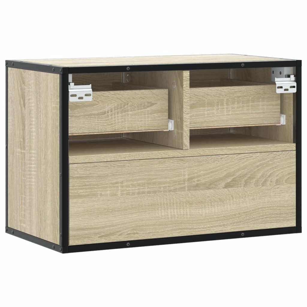 Meuble TV chêne sonoma 60x31x39,5 cm bois d'ingénierie et métal - XIOS