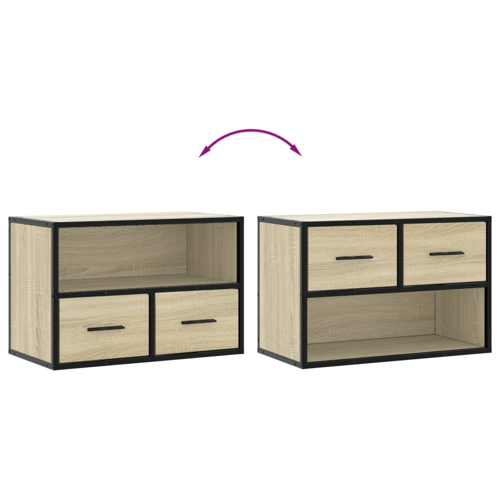 Meuble TV chêne sonoma 60x31x39,5 cm bois d'ingénierie et métal - XIOS