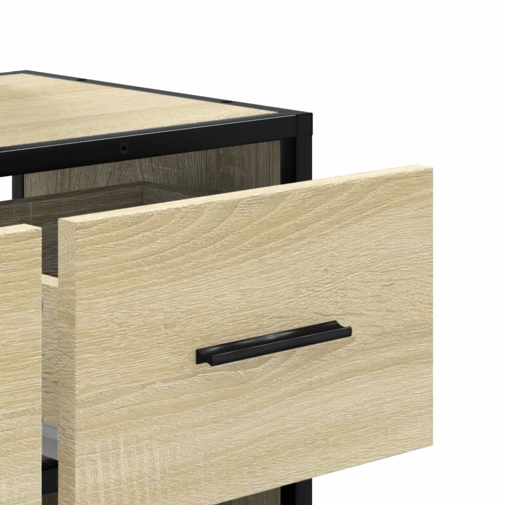 Meuble TV chêne sonoma 60x31x39,5 cm bois d'ingénierie et métal - XIOS