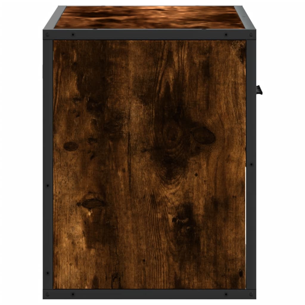 Meuble TV chêne fumé 60x31x39,5 cm bois d'ingénierie et métal - XIOS