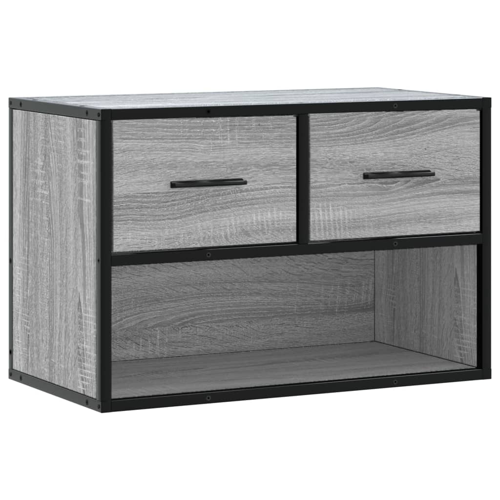 Meuble TV sonoma gris 60x31x39,5 cm bois d'ingénierie et métal - XIOS