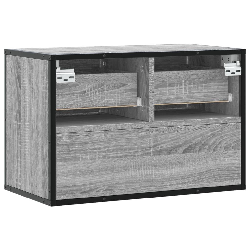 Meuble TV sonoma gris 60x31x39,5 cm bois d'ingénierie et métal - XIOS