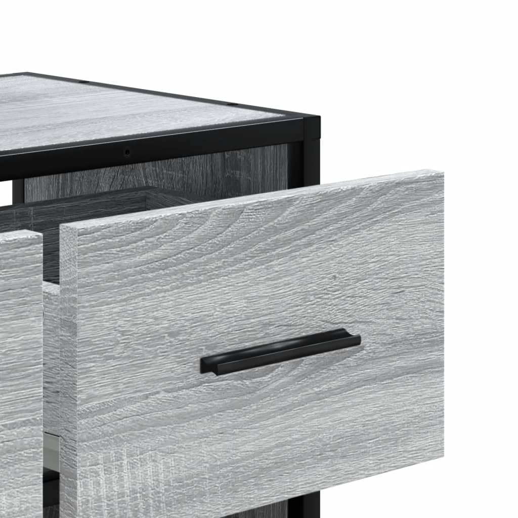 Meuble TV sonoma gris 60x31x39,5 cm bois d'ingénierie et métal - XIOS