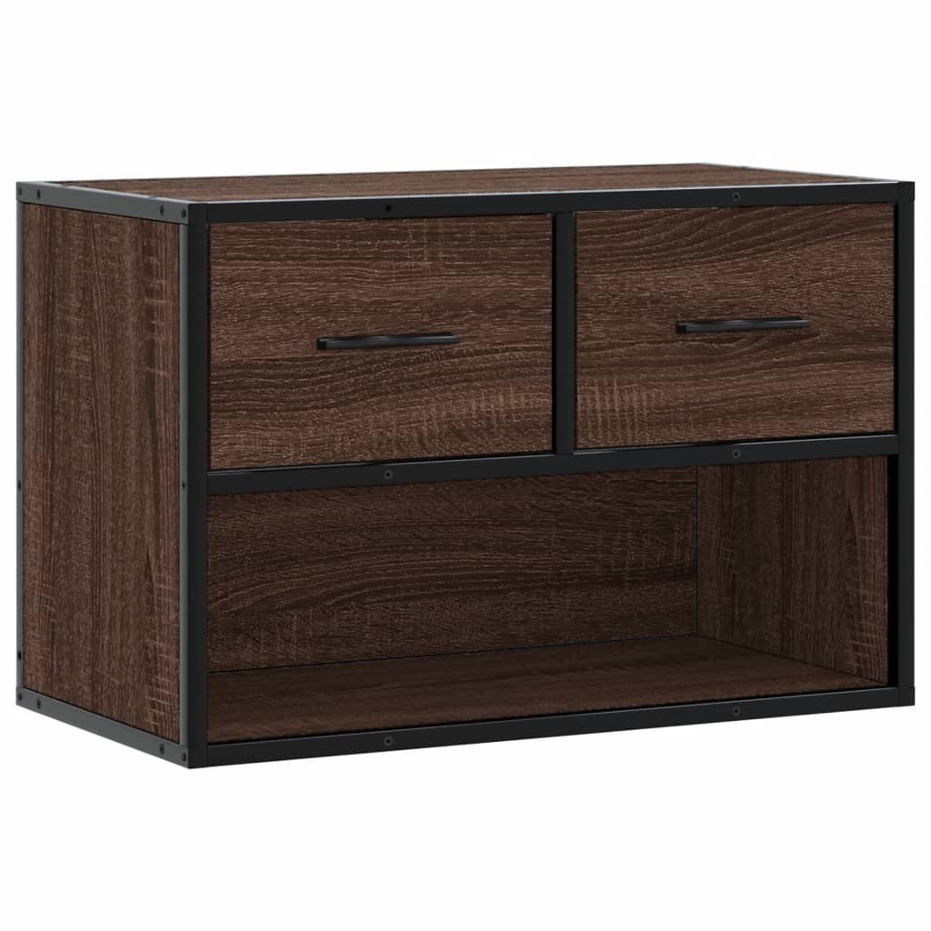 Meuble TV chêne brun 60x31x39,5 cm bois d'ingénierie et métal - XIOS