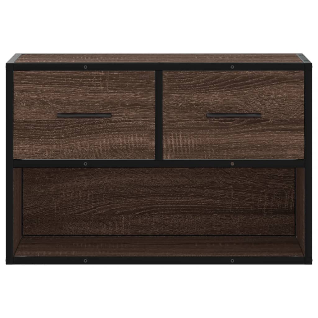 Meuble TV chêne brun 60x31x39,5 cm bois d'ingénierie et métal - XIOS