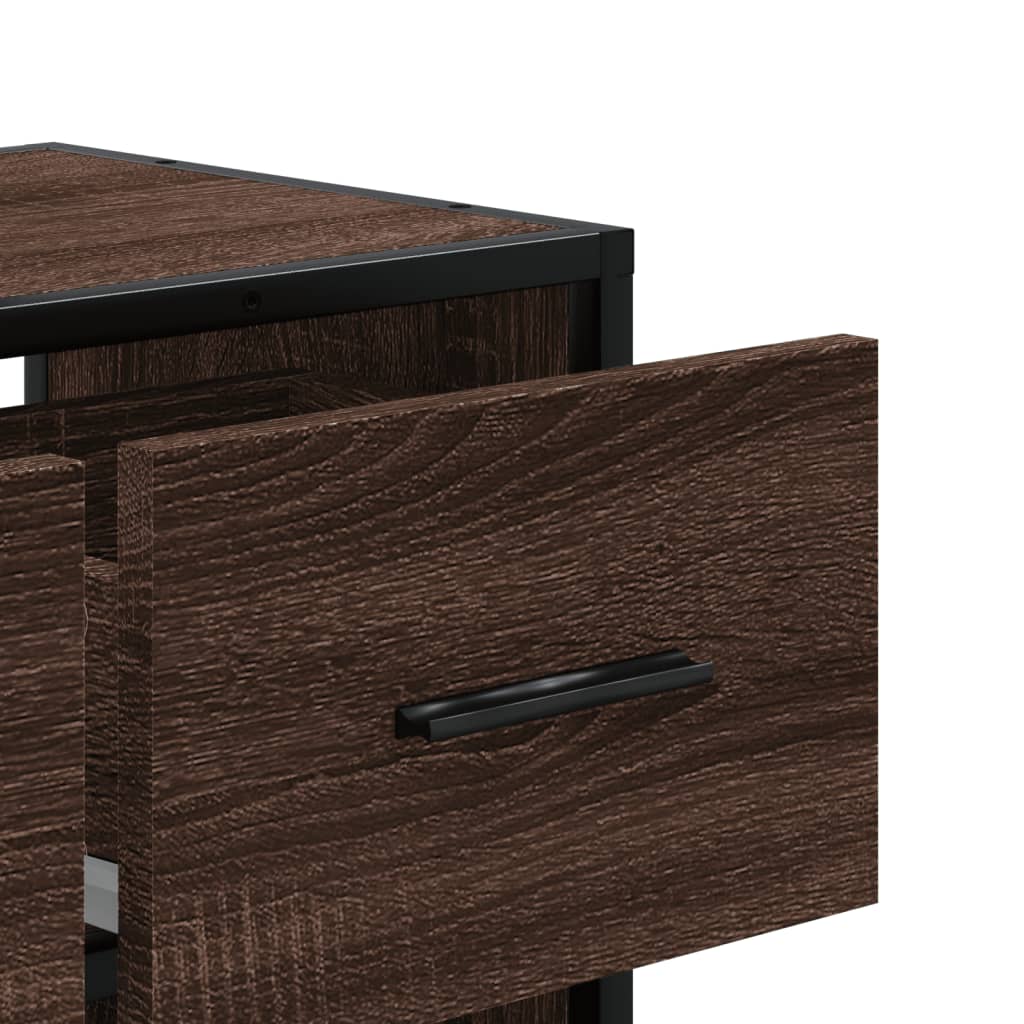 Meuble TV chêne brun 60x31x39,5 cm bois d'ingénierie et métal - XIOS