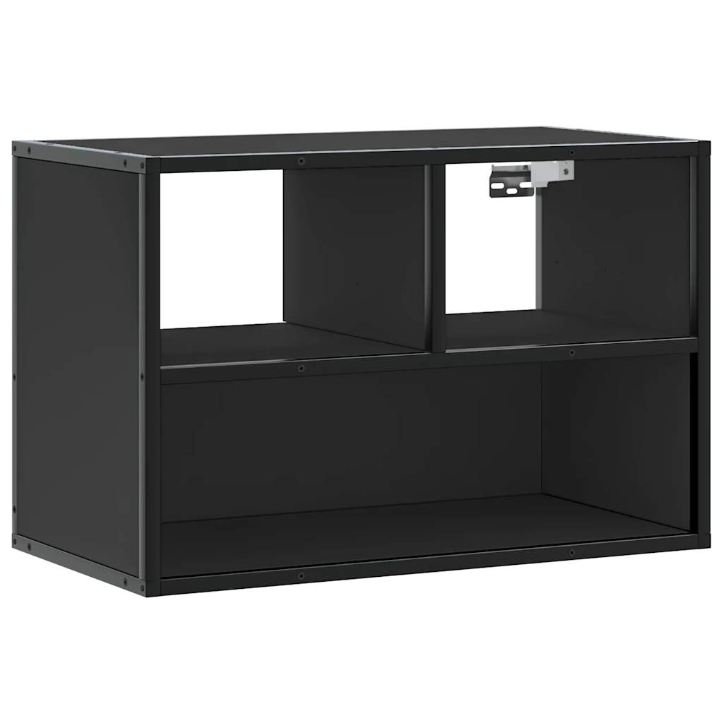 Meuble TV noir 60x31x39,5 cm bois d'ingénierie et métal - XIOS