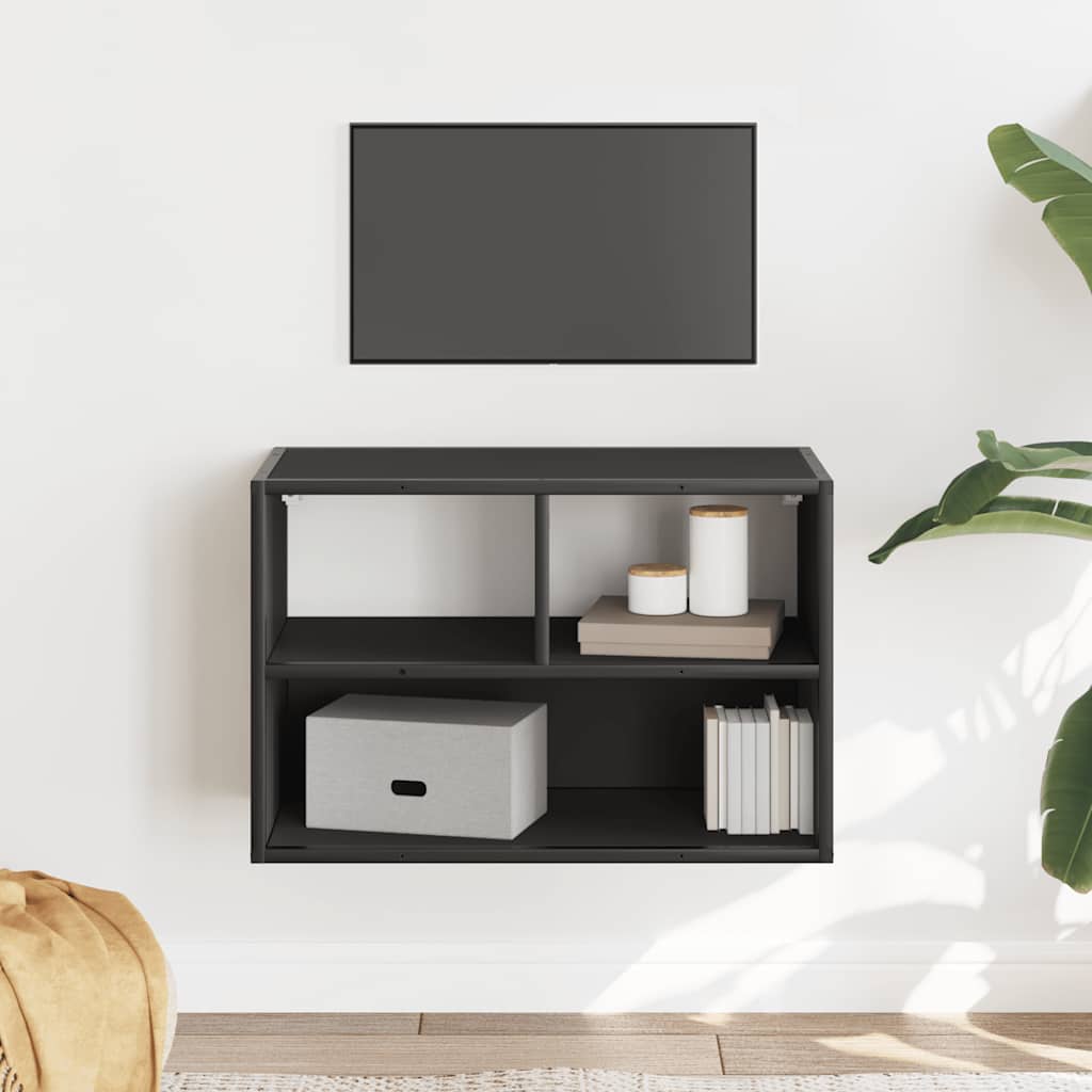 Meuble TV noir 60x31x39,5 cm bois d'ingénierie et métal - XIOS
