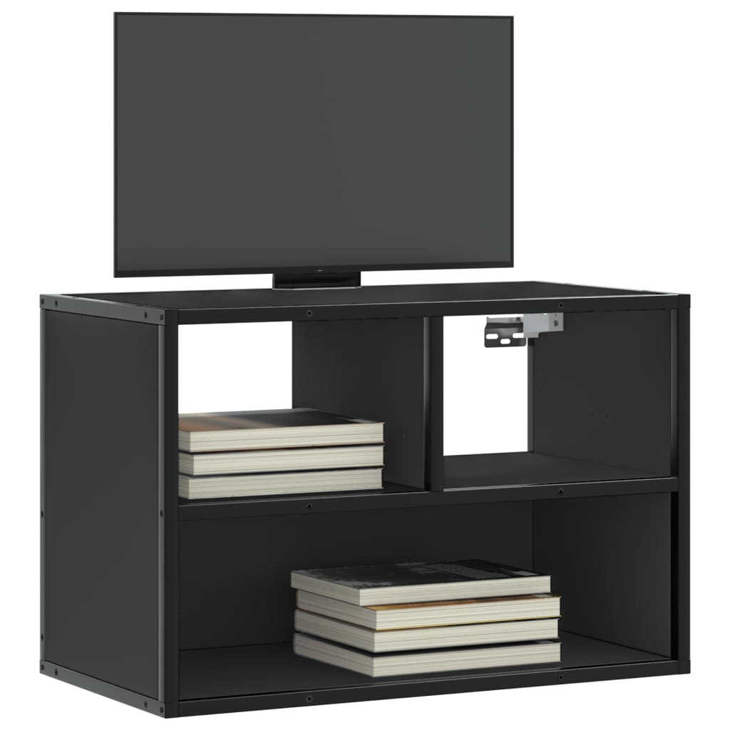 Meuble TV noir 60x31x39,5 cm bois d'ingénierie et métal - XIOS