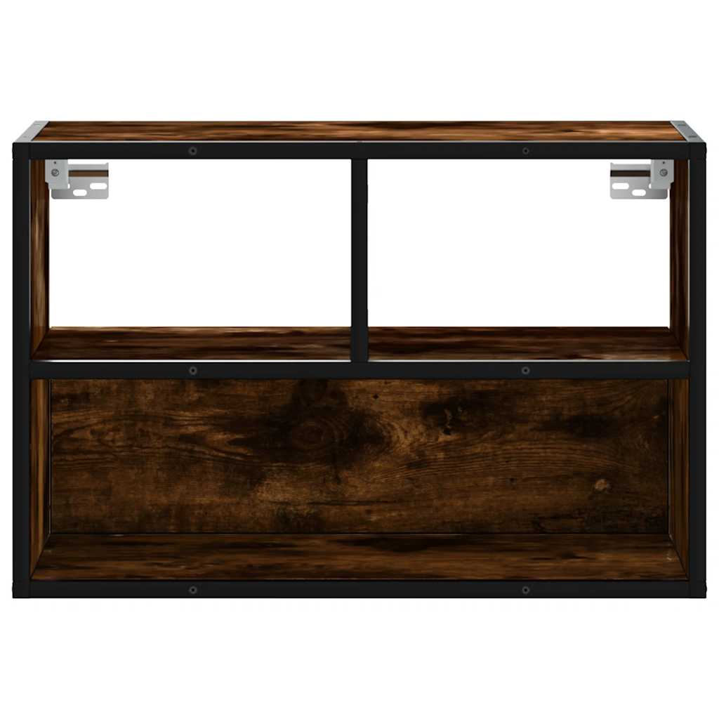 Meuble TV chêne fumé 60x31x39,5 cm bois d'ingénierie et métal - XIOS