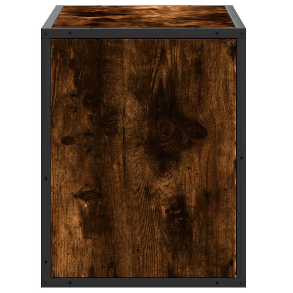 Meuble TV chêne fumé 60x31x39,5 cm bois d'ingénierie et métal - XIOS
